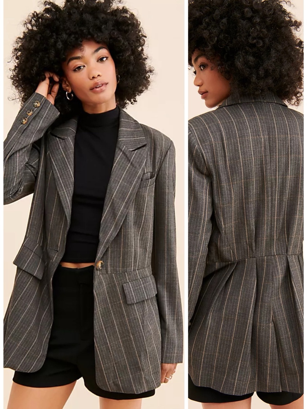 Free People Charlotte Oversized Printed Blazer, size M